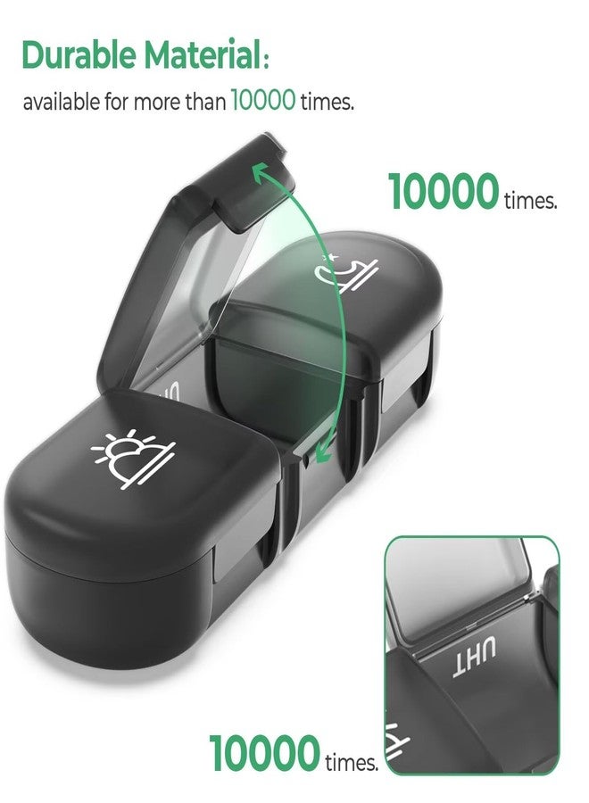 PULIV Portable 3 Times a Day Pill Organizer, 7 Day with Large Pill Containers, Light-Proof Pill Case for Vitamins, Medication, Supplements and Fish Oils (Black) - Image 5